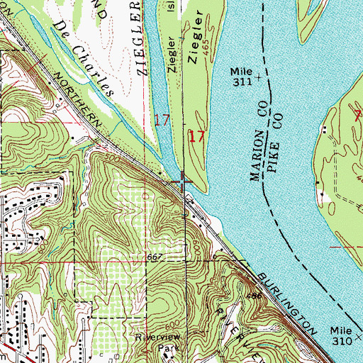 Topographic Map of Ziegler Chute, MO