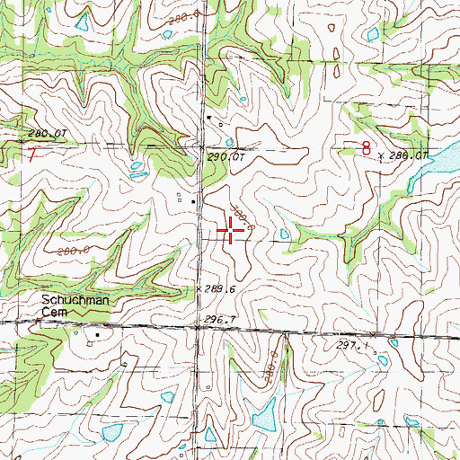 Topographic Map of Mount Gilead School (historical), MO