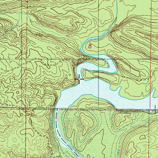 Topographic Map of Opossum Creek, AR
