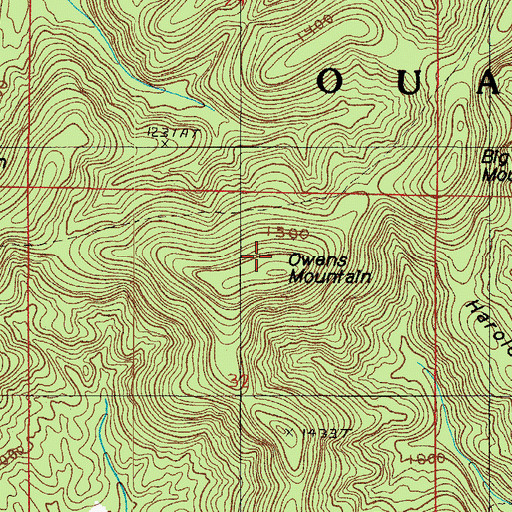 Topographic Map of Owens Mountain, AR