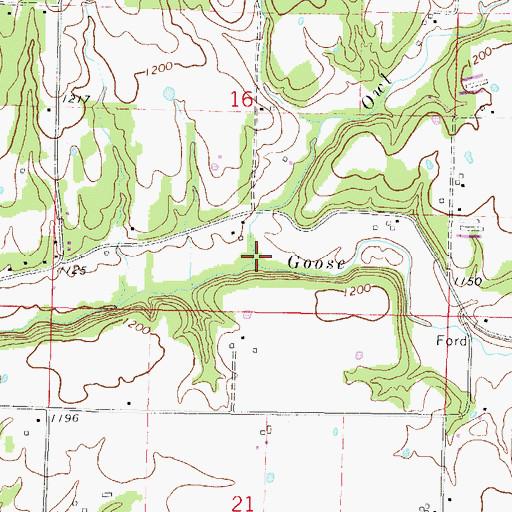 Topographic Map of Owl Creek, AR