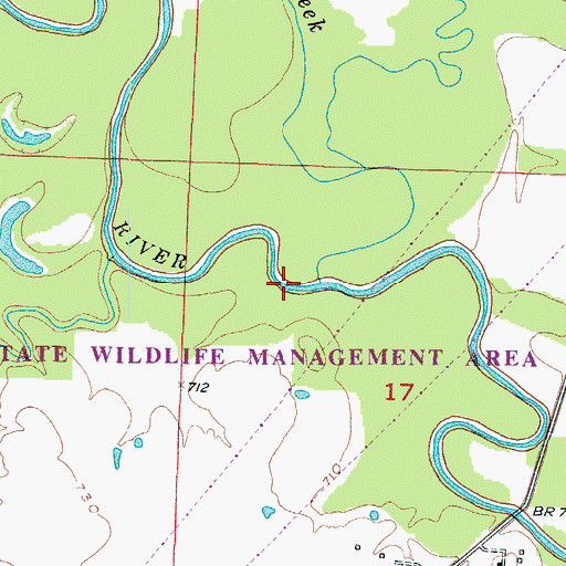 Topographic Map of Fields Creek, MO