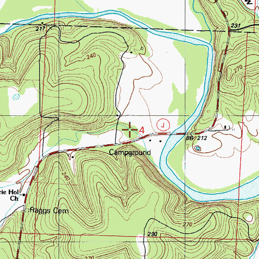 Topographic Map of Rainwater Hollow, MO