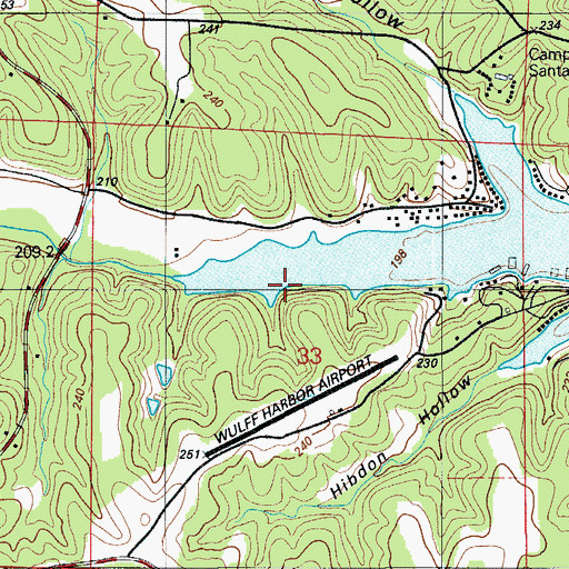 Topographic Map of Soap Creek, MO
