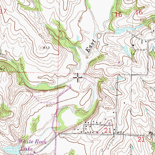 Topographic Map of East Fork Shoal Creek, MO