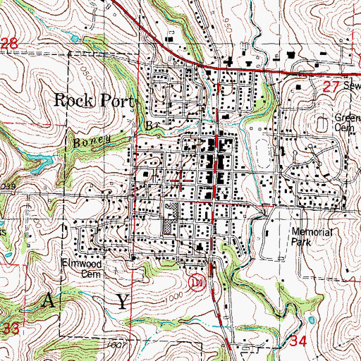 Topographic Map of Rock Port, MO
