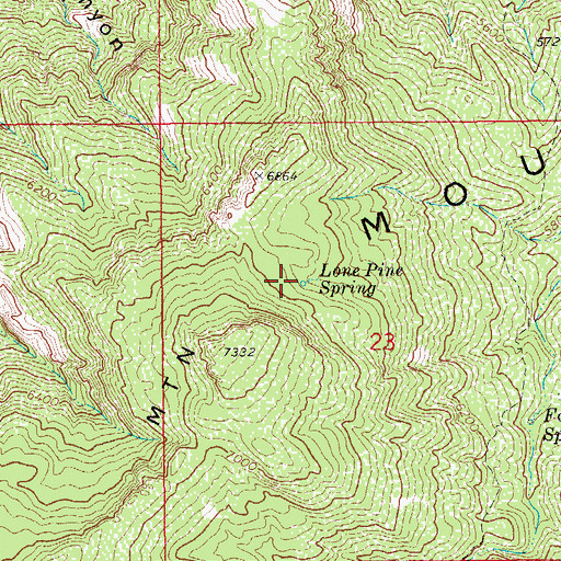 Topographic Map of Lone Pine Spring, AZ