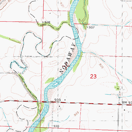 Topographic Map of Sink Creek, MO