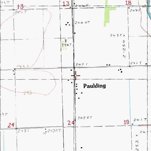 Topographic Map of Paulding School (historical), MO