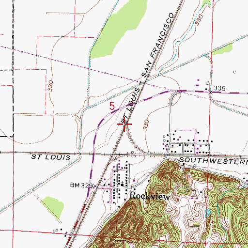 Topographic Map of Quarry, MO