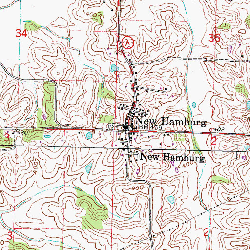 Topographic Map of Saint Lawrence Church, MO