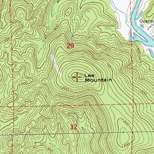 Topographic Map of Lee Mountain, MO