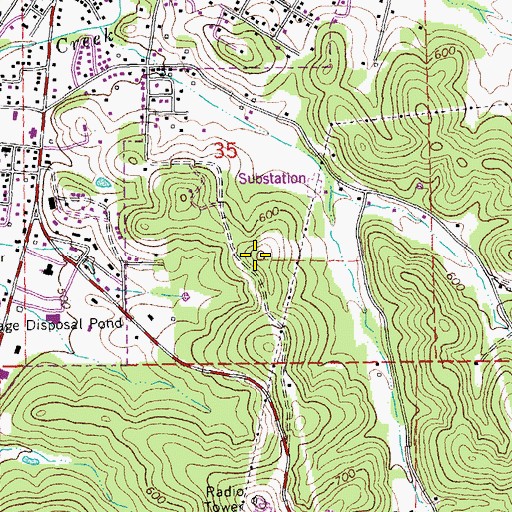 Topographic Map of Peach Tree Spring, MO