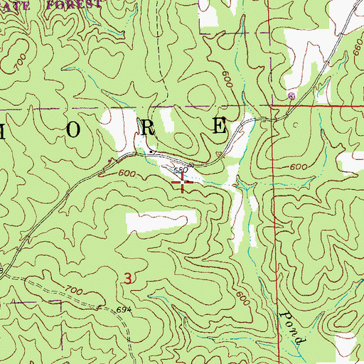 Topographic Map of Little Vine Church (historical), MO