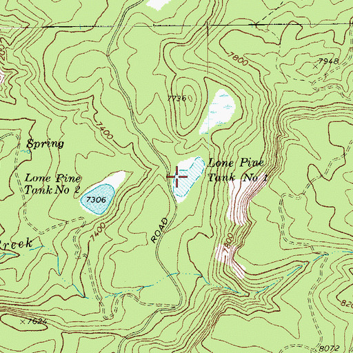 Topographic Map of Lone Pine Tank Number One, AZ