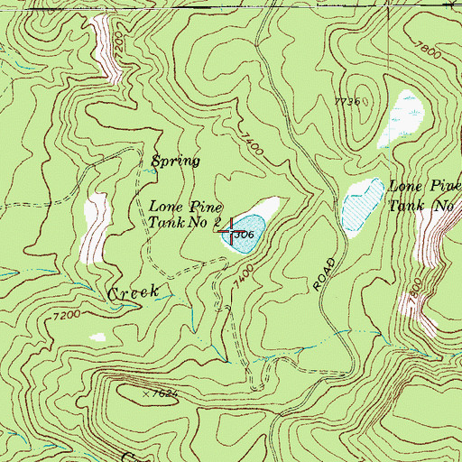Topographic Map of Lone Pine Tank Number Two, AZ