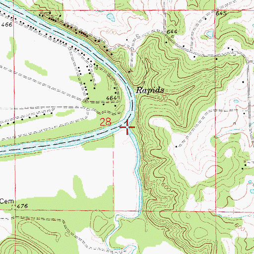 Topographic Map of Calvey Creek, MO