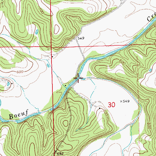 Topographic Map of Cedar Fork, MO