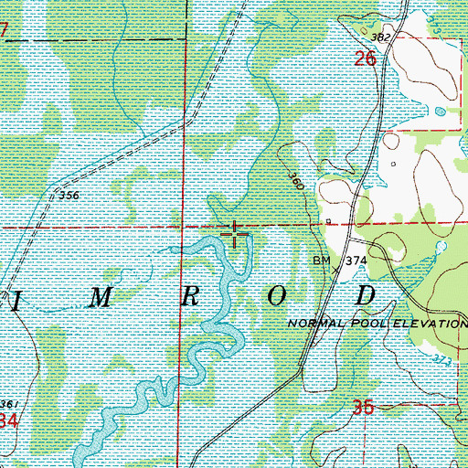 Topographic Map of Porter Creek, AR