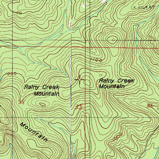 Topographic Map of Rainy Creek Mountain, AR