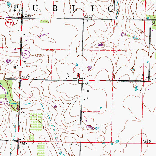Topographic Map of Mount Aetna School (historical), MO