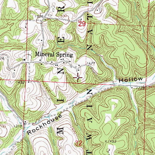 Topographic Map of Mineral Springs School (historical), MO