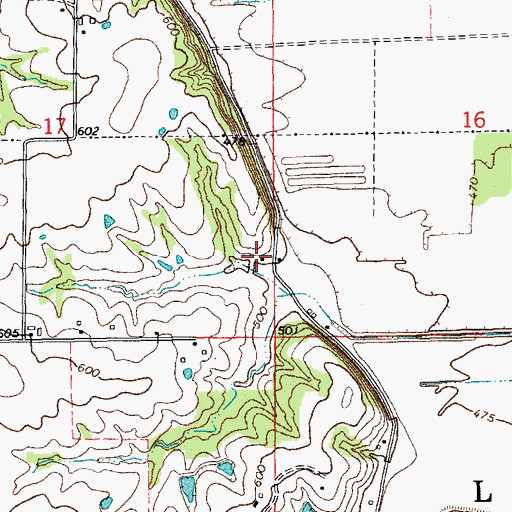 Topographic Map of Cloverdale School (historical), MO