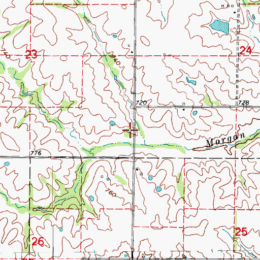 Topographic Map of Union Grove School (historical), MO