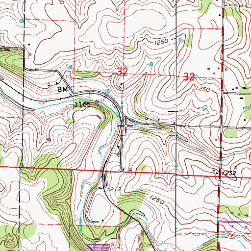 Topographic Map of Maple Grove School (historical), MO