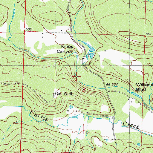 Topographic Map of Rock Creek, AR