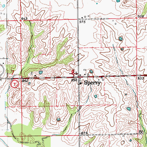 Topographic Map of Sperry School, MO