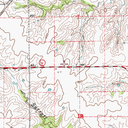 Topographic Map of Gopher Hill School (historical), MO