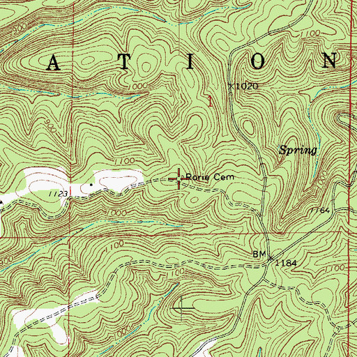 Topographic Map of Rorie Cemetery, AR