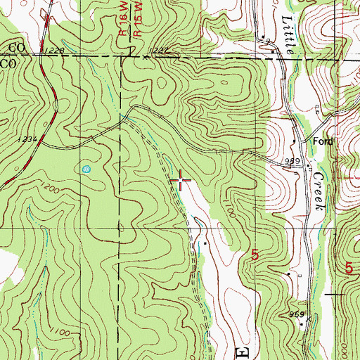 Topographic Map of Little Creek School (historical), MO