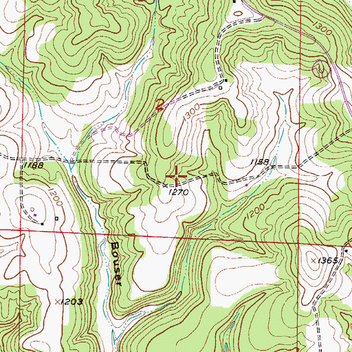 Topographic Map of Roy School (historical), MO