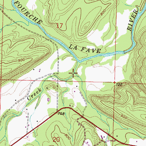 Topographic Map of Rough Creek, AR