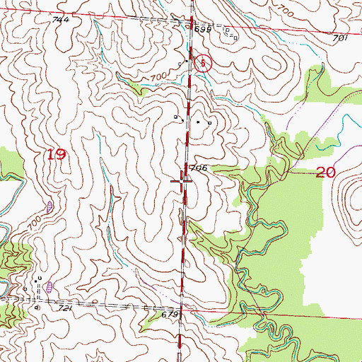 Topographic Map of Liberty School (historical), MO