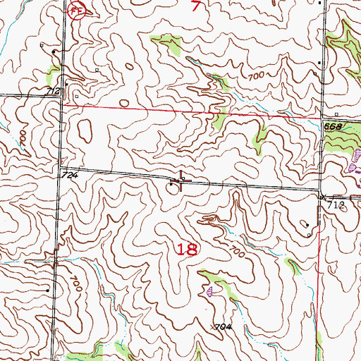 Topographic Map of Swain School (historical), MO
