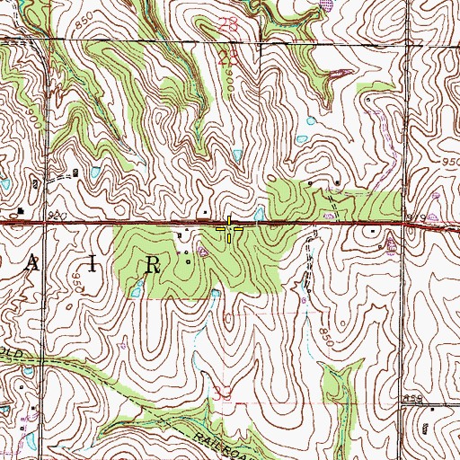 Topographic Map of Hackberry School, MO
