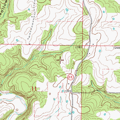 Topographic Map of Coble School (historical), MO