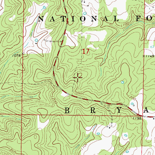 Topographic Map of Stony Point School (historical), MO