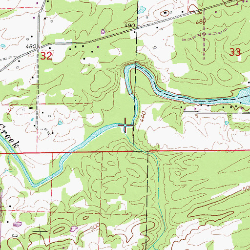 Topographic Map of Rush Fork, AR