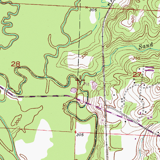 Topographic Map of Sand Creek, AR