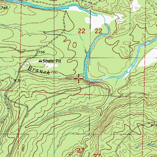 Topographic Map of Sand Lick Branch, AR