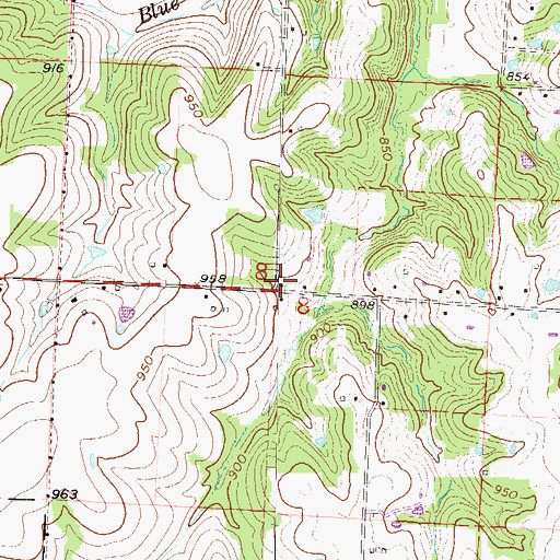 Topographic Map of Moreland School (historical), MO