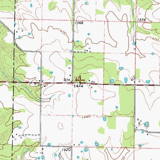 Topographic Map of Wilkerson Chapel (historical), MO