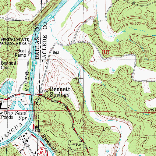 Topographic Map of Danceyard Hollow, MO