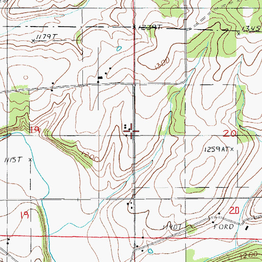 Topographic Map of Astoria, MO