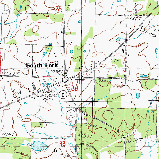 Topographic Map of Hill Crest Church, MO