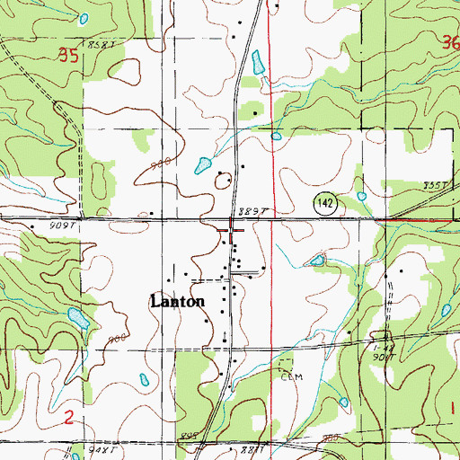 Topographic Map of Lanton School (historical), MO